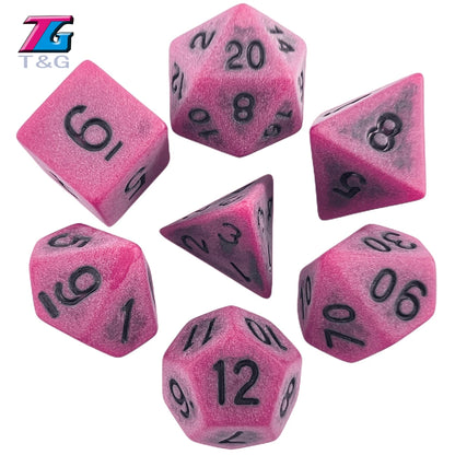 Dice Set DND Board Game Pieces High Quality Acrylic Unique Cool Retro Effect Polyhedral Dice Sets For RPG Board Game Club Party