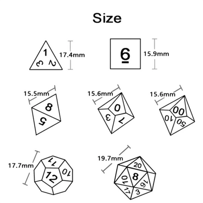 Dice Set DND Board Game Pieces High Quality Acrylic Unique Cool Retro Effect Polyhedral Dice Sets For RPG Board Game Club Party